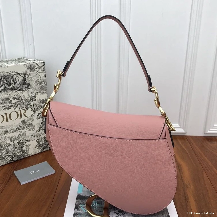 Cheap Calfskin Grained Bag Saddle Pink Dior 0809 Luxury
